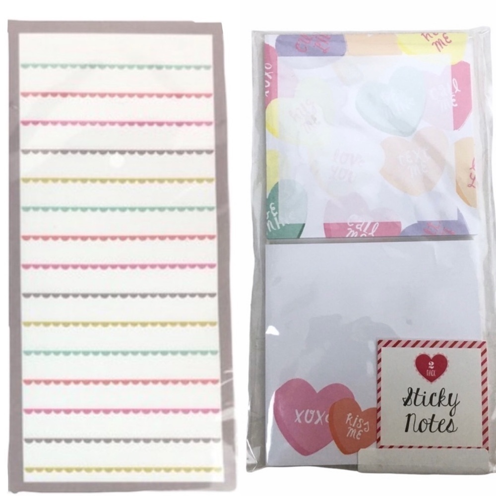 Valentine’s Stationery Planner Supplies List Pad Sticky Note Conversation Hearts
